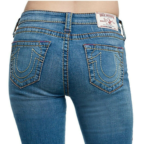 True Religion Denim - True Religion Women's Big T Slim Straight Leg Stretch Jeans in Northern Shore